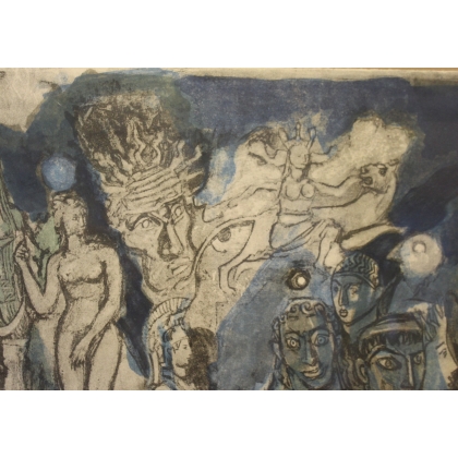 Lithographie "Naissance de l'Odyssée" signée HOLY