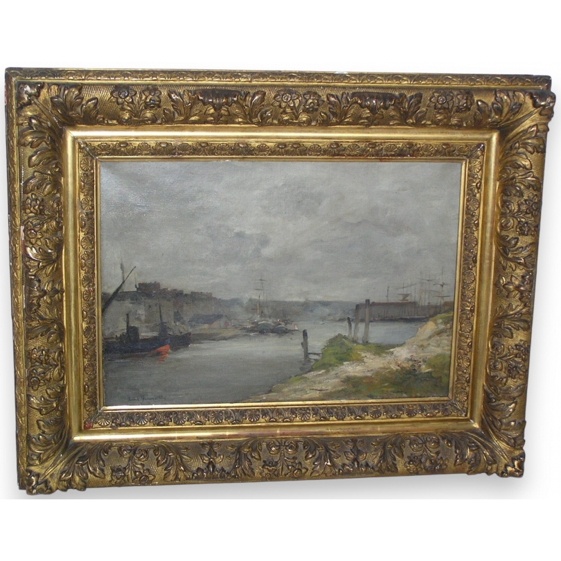 Paintings | Painting entitled ‘Petit port’, signed. Moinat SA  – Antiques and home décor