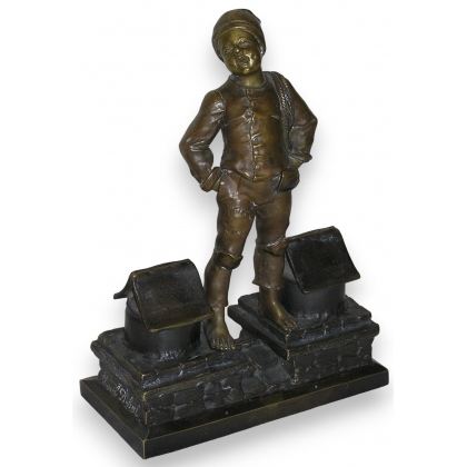Inkwell "Boy", signed Marcel D