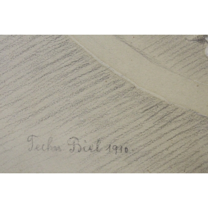 Dessin modèle en plâtre signé Max PLÜSS