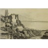 Gravure Pont de fils de fer de Fribourg