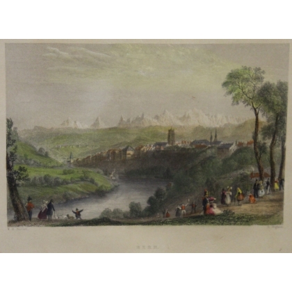 Gravure coloriée Bern par BARTLETT