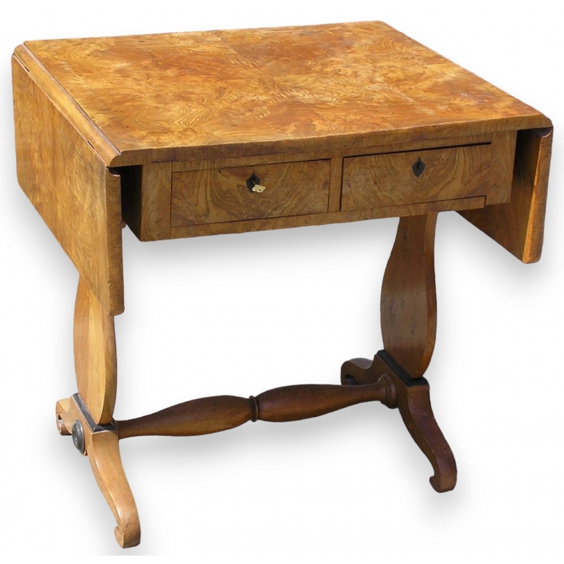  Table à abattants, 2 tiroirs. sur  Moinat SA  - Antiquités décoration