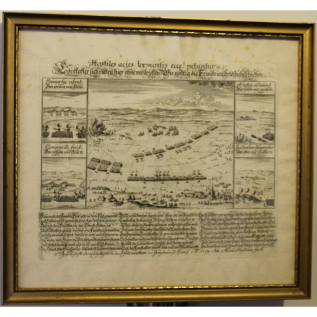 Engraving: Hostile, acies tormenfis, ecce! They are being sought