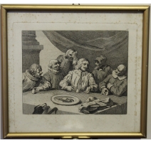 Gravure "Columbus egg" par HOGARTH