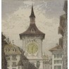 Gravure Berne tour de l'horloge