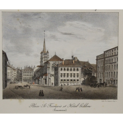 Engraving of Place St. François by GRUAZ