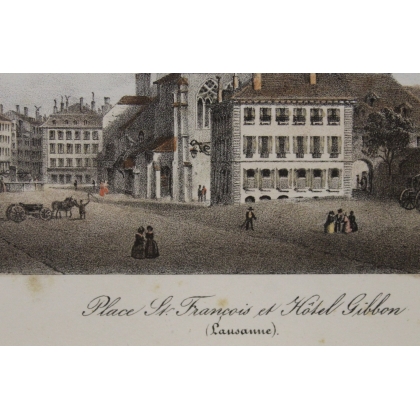 Engraving of Place St. François by GRUAZ