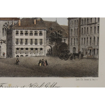Engraving of Place St. François by GRUAZ