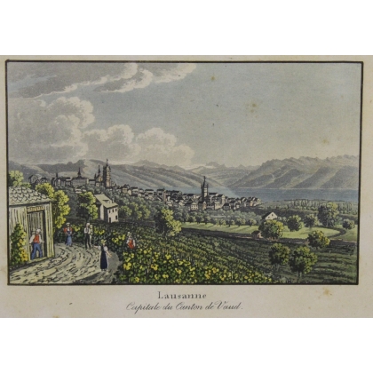 Engraving: Lausanne, Capital of the Canton of Vaud