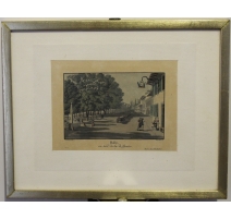 Gravure Rolle au bord du lac de Genève