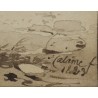 Encre de chine "Vaches" signé A CALAME 1833