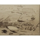 Encre de chine "Vaches" signé A CALAME 1833
