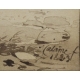 Encre de chine "Vaches" signé A CALAME 1833