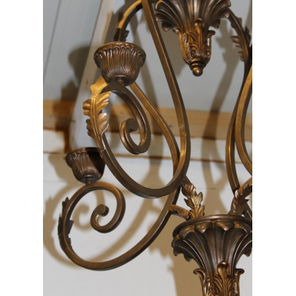 Lustre en fer doré à 4 lumières