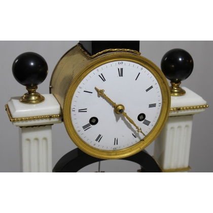 Louis XVI-style black marble grandfather clock