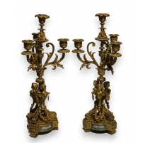 Pair of Louis XVI style, Napoleon III candelabrums