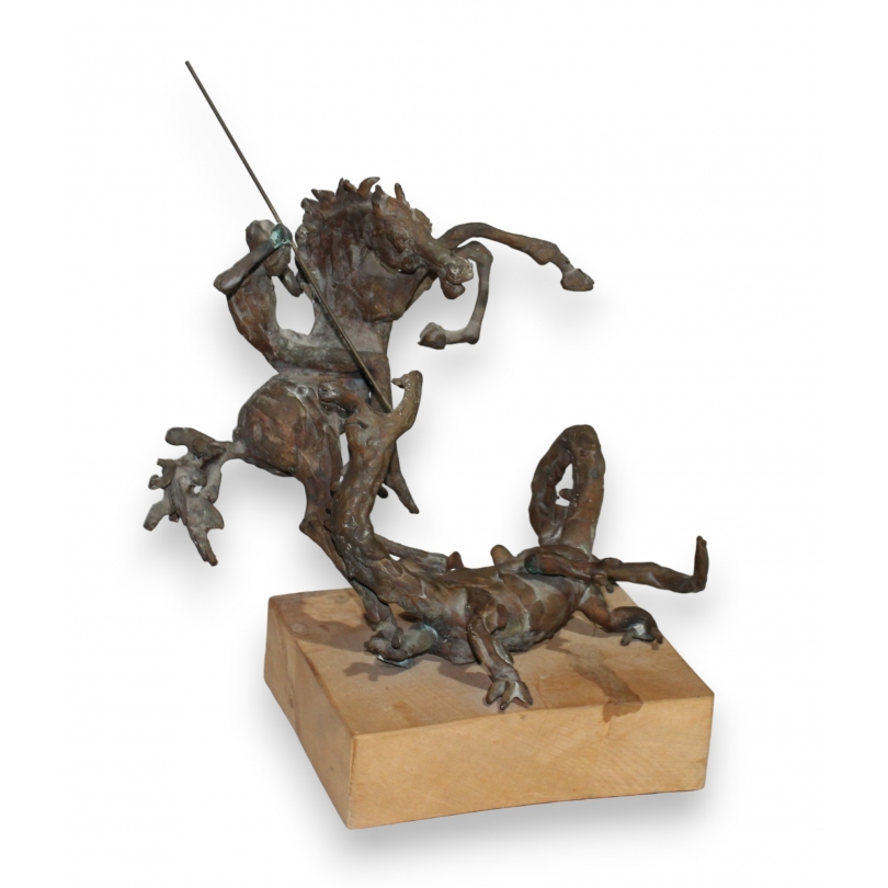 Bronze "St-George terrassant le dragon"