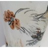 Vase chinois décor coq, poule et poussins