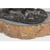 Bronze wild boar on an agate plinth