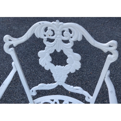 Fauteuil en fonte d'aluminium blanche