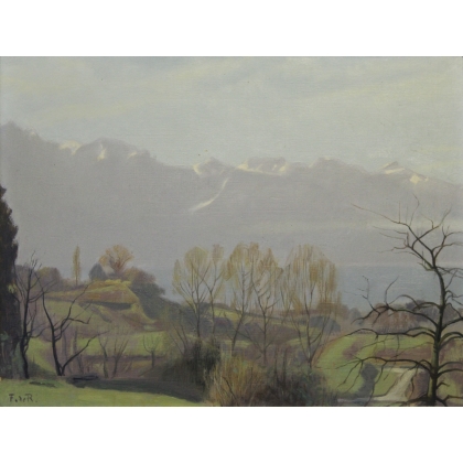 Tableau \" Le Grammont\" signé F. de R.