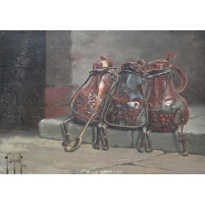 Paintings | Painting entitled ‘3 coquemars’. Moinat SA  – Antiques and home décor