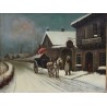 Paintings | Oil on canvas painting: "Hôtel du Lion Moinat SA – Antiques and Decor"