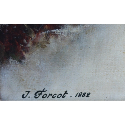 Paintings | Oil on canvas painting: "Hôtel du Lion Moinat SA – Antiques and Decor"