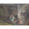 Paintings | Painting: ‘Stable Scene’. Moinat SA  – Antiques and home décor