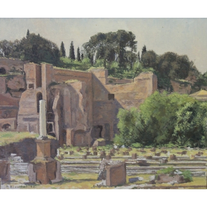 Tableau \"Ruines à Rome\" signé M. BLANCHET 49