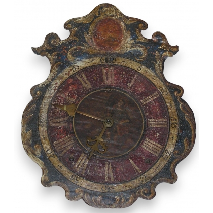 Baroque wall clock "cow's tail