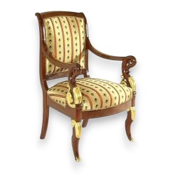 Fauteuil de style Restauration en acajou