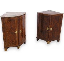 Pair of Régence corner cupboar