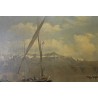 Tableau \"Barques sur le Léman\" signé L. MELLEY