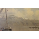 Tableau "Barques sur le Léman" signé L. MELLEY