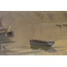 Tableau \"Barques sur le Léman\" signé L. MELLEY