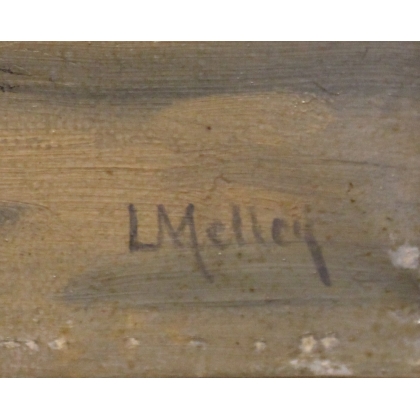 Tableau \"Barques sur le Léman\" signé L. MELLEY