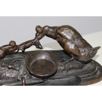 Inkwell with geese, signed E. FRÉMIET