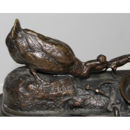 Inkwell with geese, signed E. FRÉMIET
