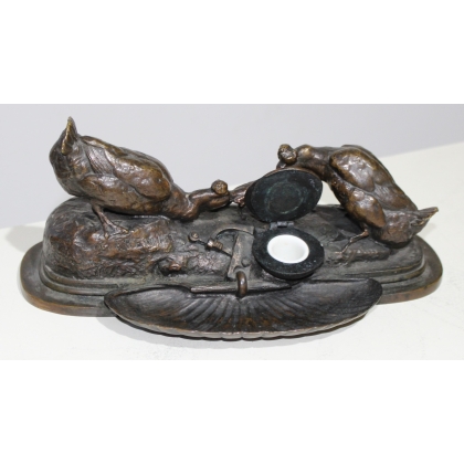Inkwell with geese, signed E. FRÉMIET