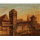 Tableau "Vue d'Alsace" en marqueterie et peinture