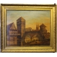 Tableau "Vue d'Alsace" en marqueterie et peinture