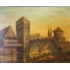 Tableau "Vue d'Alsace" en marqueterie et peinture