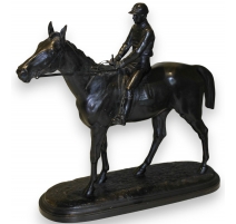Bronze "Cheval de course" signé BONHEUR