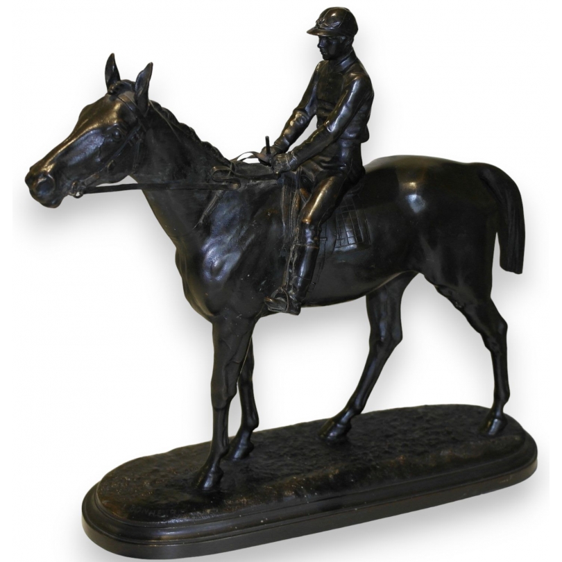 Bronze "Cheval de course" signé BONHEUR