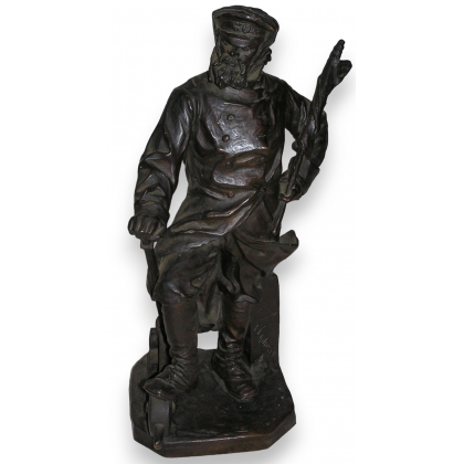 Bronze \"Chemineau\", signé.