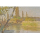 Painting "Riverside with boats