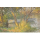 Painting "Riverside with boats