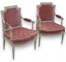 Paire de fauteuils Louis XVI.